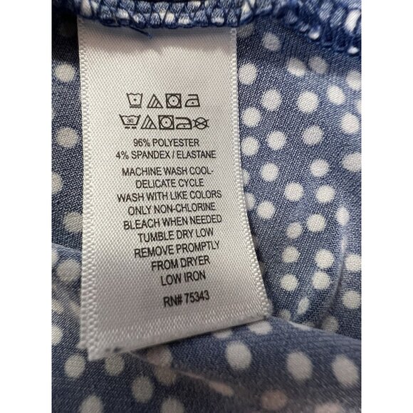 Tahari Long Sleeve Blue And White Polka For Close Women’s Size Small - Picture 12 of 12
